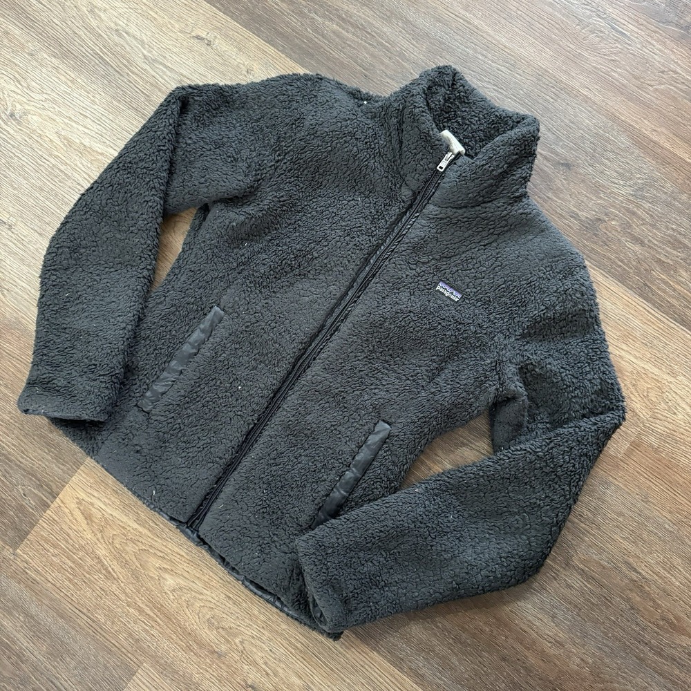 Patagonia Women's Los Gatos Black Sherpa Fuzzy Jacket Sz‎ S Gorpcore Hiking